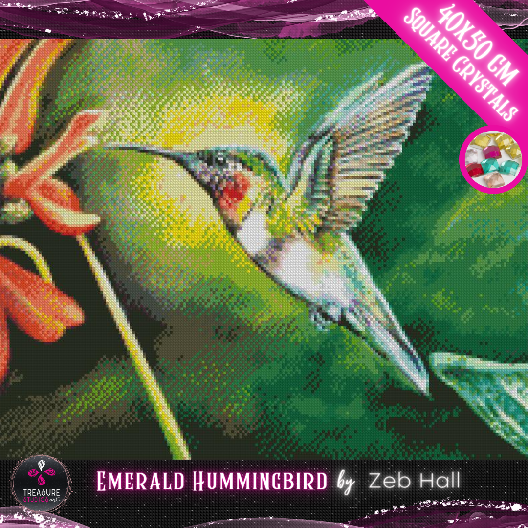 Crystal Art Hummingbird, 40x50cm Diamond Painting Kit