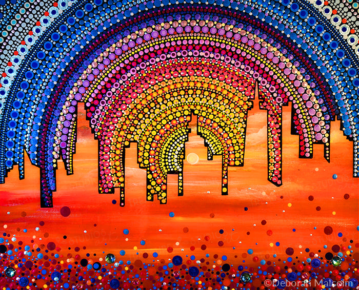 Rainbow City by Deborah Malcolm Art  Diamond Painting – Treasure Studios  Art