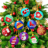 Set of 10 Round Christmas Tree Decorations | Diamond Painting - Treasure Studios Art