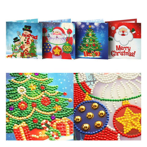 Set of 4 Jolly Christmas Cards | Diamond Painting - Treasure Studios Art