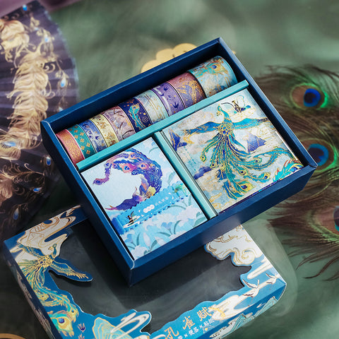Peacock Fu Washi Set | Decorative Stickers/Washi Tape/Notes Set