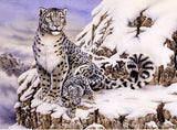 Snow Leopard & Cub by Howard Robinson | Diamond Painting