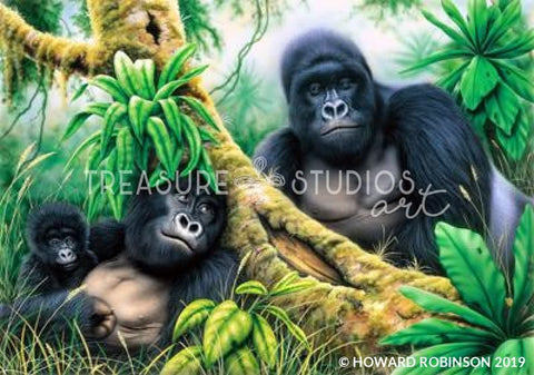Mountain Gorilla Repose by Howard Robinson | Diamond Painting - Treasure Studios Art