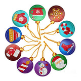 Set of 10 Round Christmas Tree Decorations | Diamond Painting - Treasure Studios Art