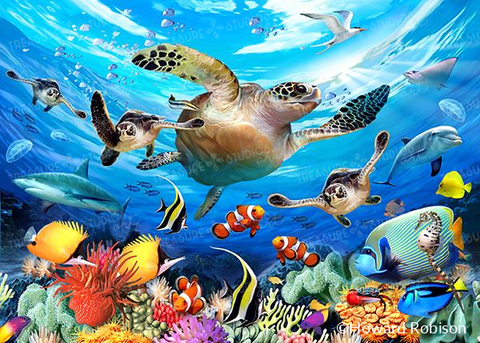Journey of the Sea Turtle by Howard Robinson | Diamond Painting