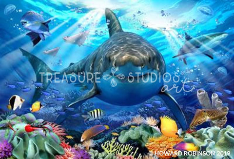 Great White Shark by Howard Robinson | Diamond Painting - Treasure Studios Art
