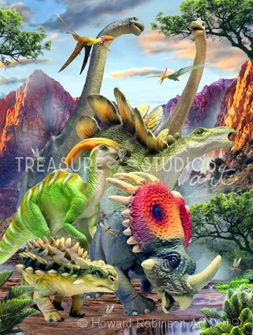 Dino Valley : by Howard Robinson | Diamond Painting - Treasure Studios Art