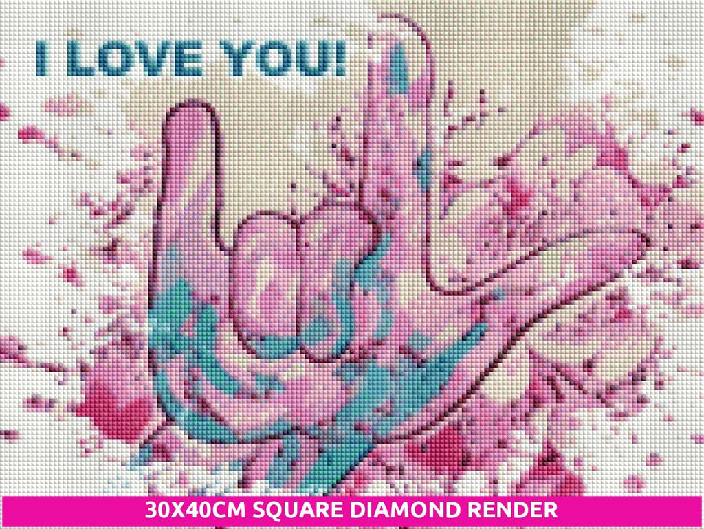 Abstract I Love You Diamond Painting – Trypaint