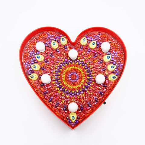 Mandala Heart | LED Light | Diamond Painting - Treasure Studios Art