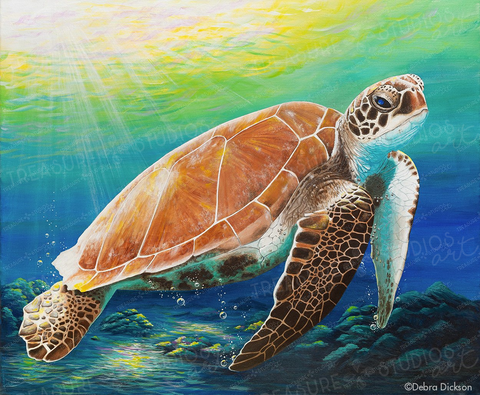 Green Sea Turtle by Debra Dickson | Diamond Painting
