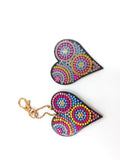 Set of 5 Hearts | Key Chains | Diamond Painting - Treasure Studios Art