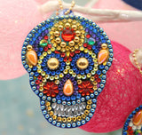 Set of 4 Sugar Skulls | Key Chains | Diamond Painting - Treasure Studios Art