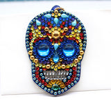 Set of 4 Sugar Skulls | Key Chains | Diamond Painting - Treasure Studios Art
