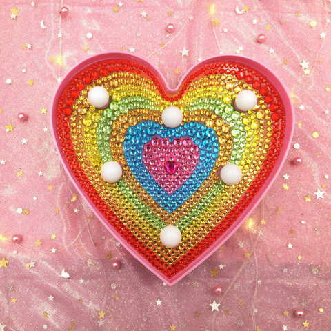 Crystal Rainbow Heart | LED Light | Diamond Painting - Treasure Studios Art