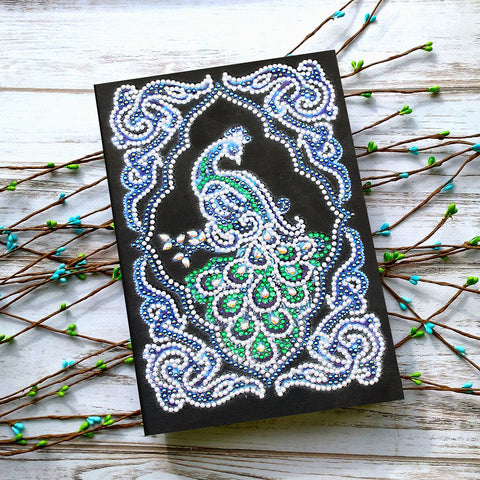 Peacock Beauty Journal Note Book | Diamond Painting - Treasure Studios Art