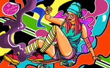 Skater Chick  | SIGNATURE |  Diamond Painting - Treasure Studios Art