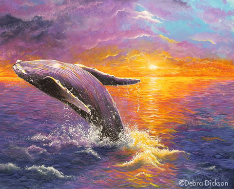 Humpback Whale on Sunset by Debra Dickson | Diamond Painting