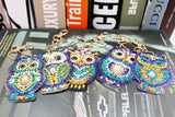 Set of 5 Owls | Key Chains | Diamond Painting - Treasure Studios Art