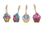 Set of 4 Cupcakes | Key Chains | Diamond Painting - Treasure Studios Art