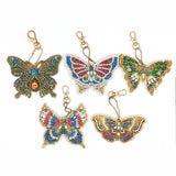 Set of 5 Butterfly | Key Chains | Diamond Painting - Treasure Studios Art