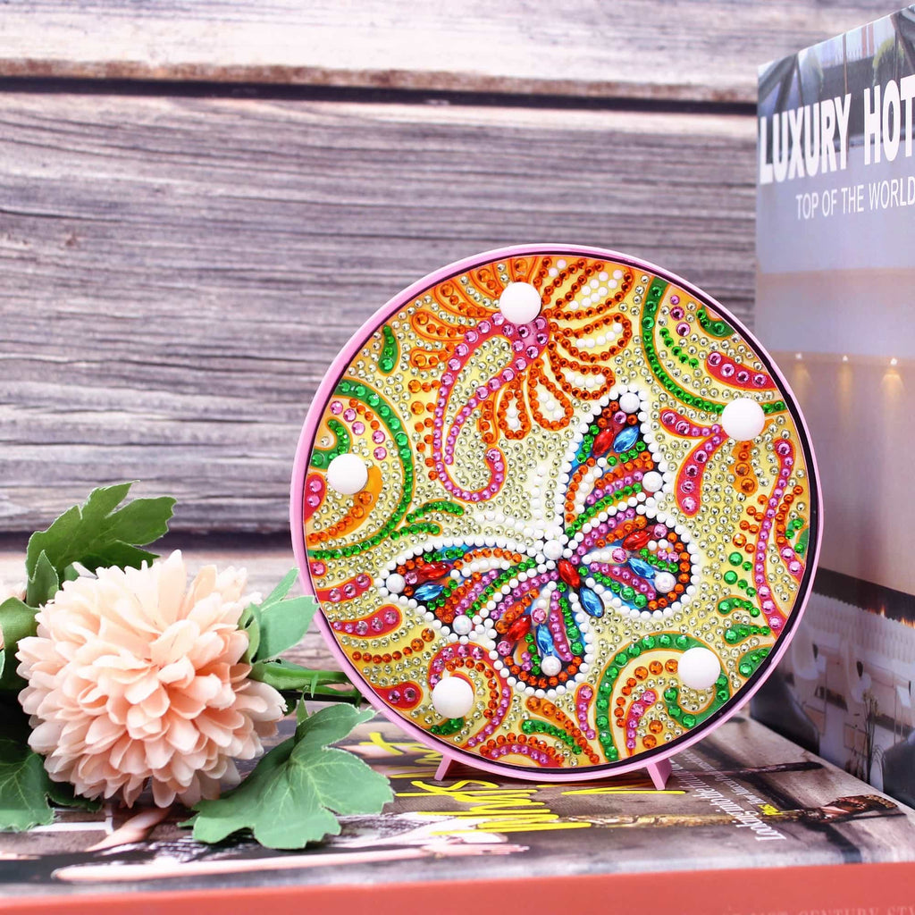 Color Butterfly LED Light Diamond Painting Treasure Studios Art