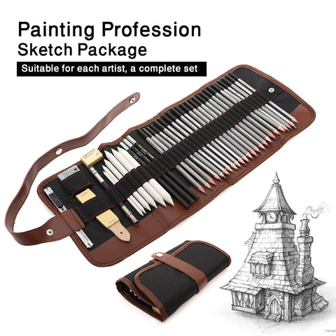39pcs Professional Pencil Sketching & Drawing Kit | Artist Supplies - Treasure Studios Art