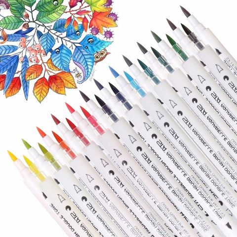 Water Color Gradient Marker Pens - 14PCS 28 Colors  | Artist Supplies - Treasure Studios Art