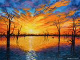 Sunset over Lake Victoria by Debra Dickson | Diamond Painting